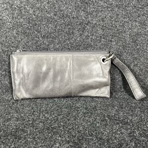 HOBO Vida Gray Leather Wristlet Wallet